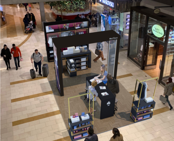 Aerial view of Pop up shop