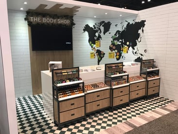 Body Shop custom display counter and shelving