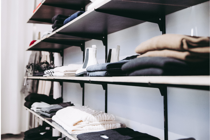 Custom displays and fixtures in retail store.